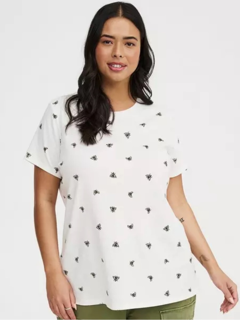 NWT Torrid Printed Everyday Heritage Jersey Crew Neck Tee busy bees size 2X